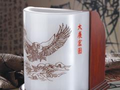 靖江市晓燕现代供应链有限公司 晓燕文化办公-提供礼品 白玉圆形大展鸿图组合笔筒